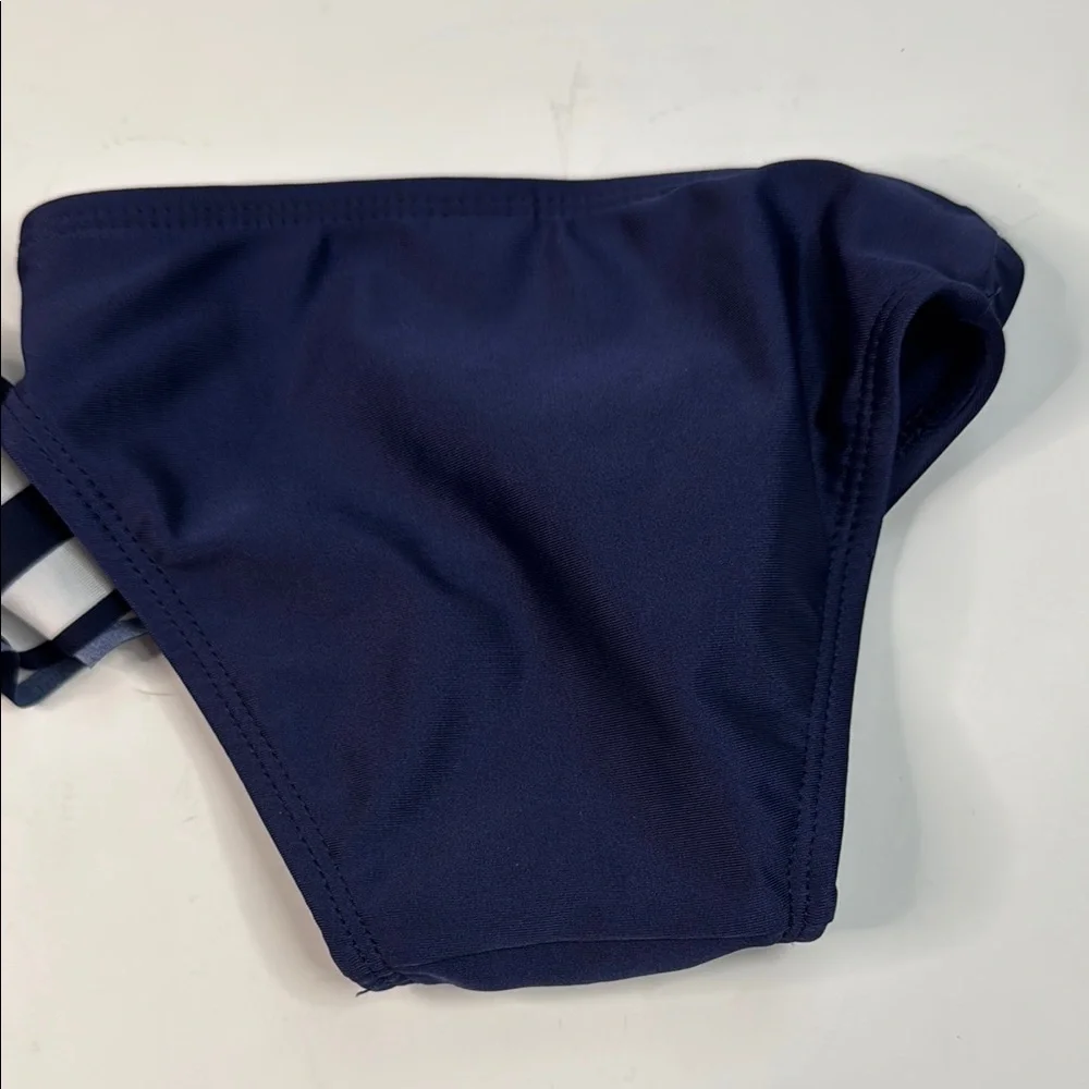 Cat & Jack‎ Baby Girls Navy and White Striped Nautical Swimsuit Size 12 Months